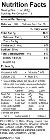 Granola - Banana Honey Nut (12oz)